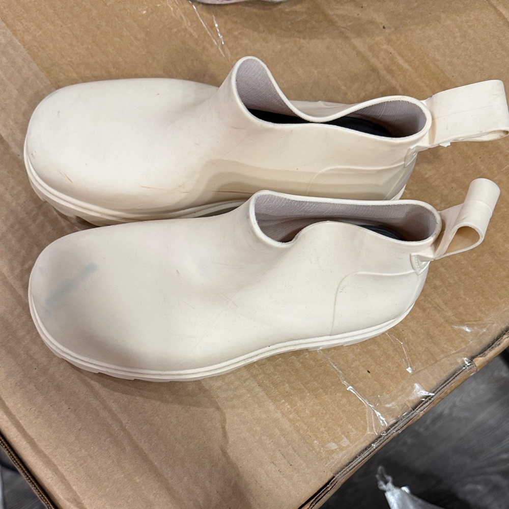 Free People Cream Ankle Boots